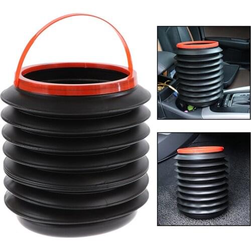 Car Trash Bin Can Car Storage Bin Bucket Retractable Folding Water Bucket
