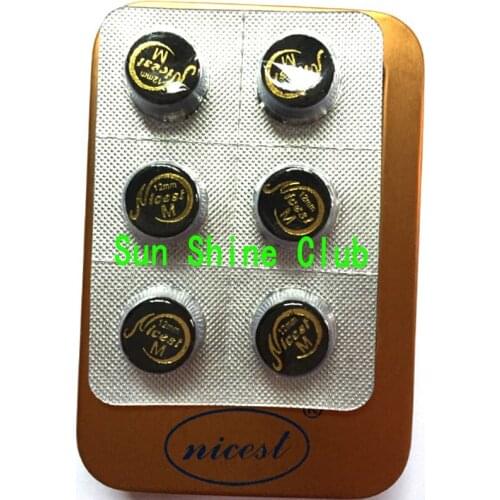Free shipping 12pcs/lot New Brand NICEST 12MM Black Billiards Pool cue tips M pigskin high quality HOUSE CUE tips Billiards
