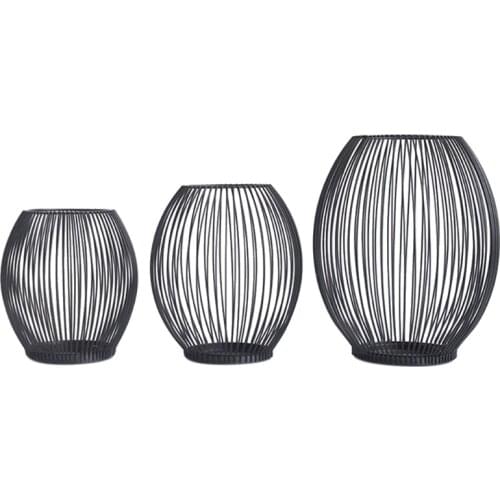 Black Oval Candle Holders Metal Wire Tea Light Candle Holder Vintage Decorative Candle Stand for Indoor Outdoor Events Parties