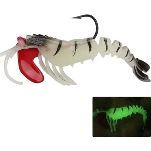 Dayselect One Fishing Soft Lure 9CM 13G Luminous Squid Shrimp Jig Fishing Lures Soft Shrimp Baits For Sea Fishing Wobbler Bait