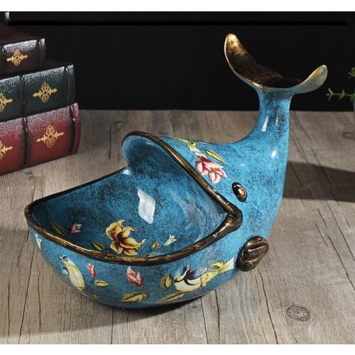 European Resin Shark Key Storage Box Ornaments Home Livingroom Figurines Crafts Office Desktop Coffee Table Furnishing Decor Art