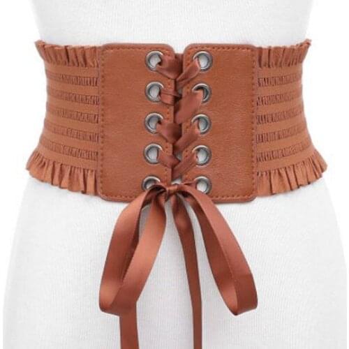 Canvas waist Belt Women Fashion Punk Rivet Buckle Stretch Waistband Corset Wide Elastic Waist Belt