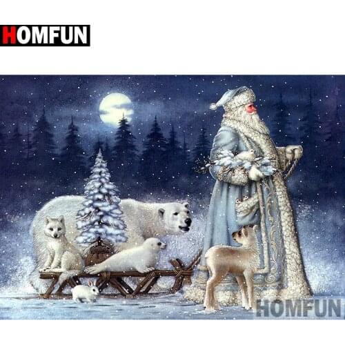 HOMFUN Full Square/Round Drill 5D DIY Diamond Painting "Santa Claus" Embroidery Cross Stitch 5D Home Decor Gift A11706