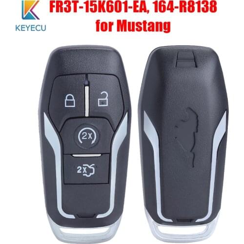 Keyecu FR3T-15K601-EA 164-R8138 Smart Remote Key Fob 4 Buttons 434MHz for Ford Mustang 2015 2016 2017 2018 2019 with Logo