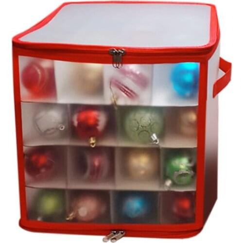 64 Baubles Storage Box With Lid Christmas Xmas Tree Decoration Organiser 64 Bauble Decor Christmas Balls Storage Box