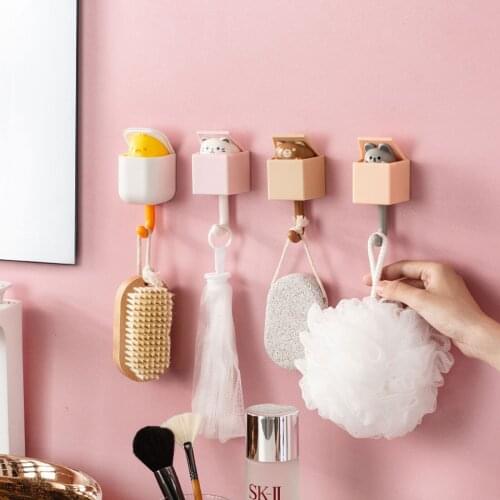 1 Pieces Creative Cat Hook Cute Seamless Dormitory Bedroom Door Hangers Hooks Key Umbrella Towel Cap Coat Rack Wall Decoration