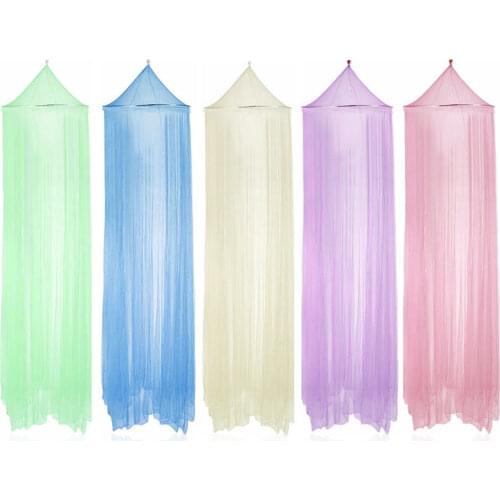 Summer Round Lace Insect Bed Canopy Netting Curtain Polyester Mesh Fabric Home Use Elegant Hung Dome Anti Mosquito Net 8 Color