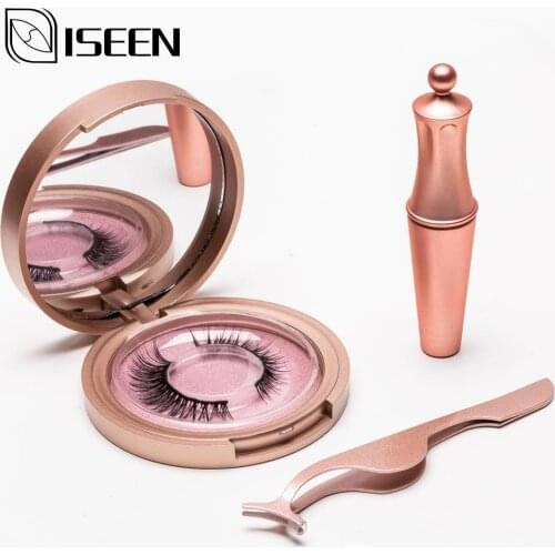 Magnetic Eyelashes Eyeliner Natural 3D Mink False Eyelashes Liquid Eyeliner & Tweezer Set Waterproof Eyeliner Gift Magnetique
