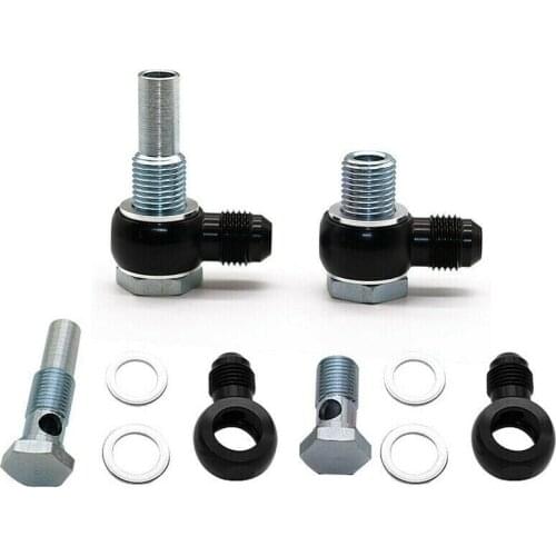 6AN x 1/4NPSM For 4L80E GM Transmission Oil Cooler 90 Degree Banjo Fittings 1997 to Mid 2010 Cases