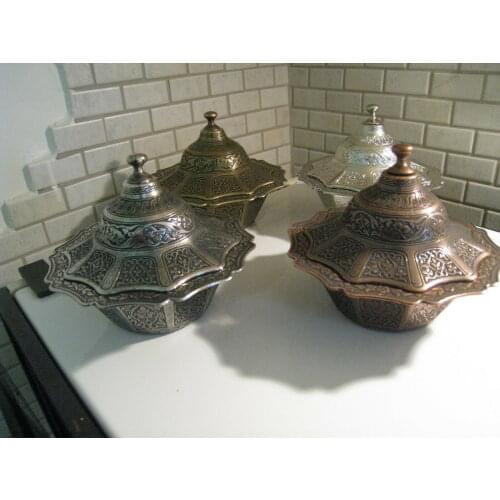 TURKISH OTTOMAN STYLE HANDMADE COPPER SUGAR & CHOCOLATE & CANDY BOWL - SIFTER