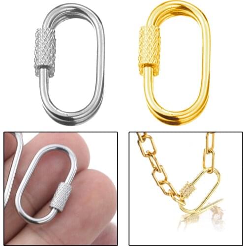Micro Lock Screw Chain Spiral Clasp Buckle Closures DIY Jewelry Making Key Ring Supplies
