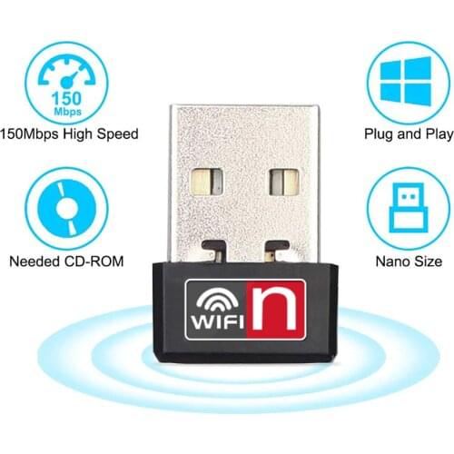 Mini WiFi Adapter USB Wi-Fi USB2.0 Adapters Free Driver Wi Fi Dongle 150Mbps Network Card Ethernet Wireless Receiver for PC