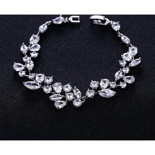 Fashion Design Marquise cut AAA+ Cubic Zirconia Fashion Flower Bracelet JK0005