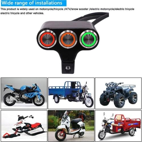 22mm Motorcycle Handlebar Mount Switch For Motocross Cafe Racer Scooter Headlight Fog Light With Button Accessories