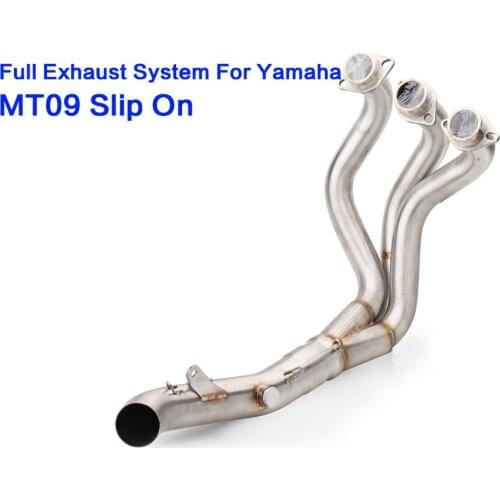 Motorcycle exhaust pipe motos escape modified MT09 middle connector Stainless steel front link pipe for Yamaha mt09 2017 slip on