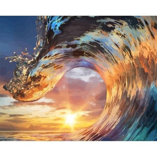 Beautiful sea waves Scenery DIY Painting By Numbers Wall Art Picture Acrylic Painting For Home Decoration Drop Shipping 50x65cm