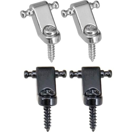 Set of 4 Roller String Trees String Retainer Guide with Screws for Electric Guitar Parts Silver+Black Accessories