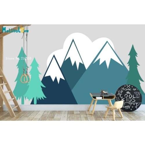 Mountain Woodland Wall Decals Kids Baby Room Nursery Adventure Theme Removable Vinyl Art Stickers Self-adhesive YT5239