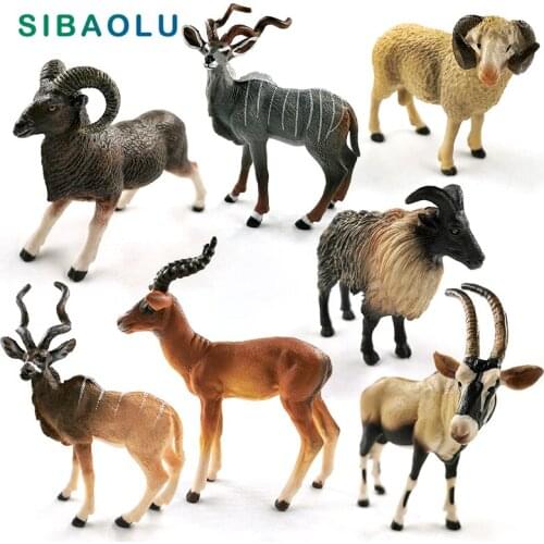 New Himalayan Sheep Antelope Simulation Wildebeest Argali Animal model home decor miniature fairy garden decoration accessories