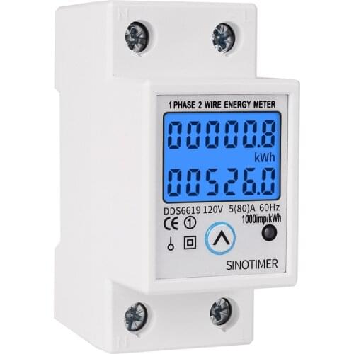 Din Rail Single Phase Energy Meter Reset Zero kWh Voltage Current Power Consumption Counter Electric Digital Wattmeter 230V AC