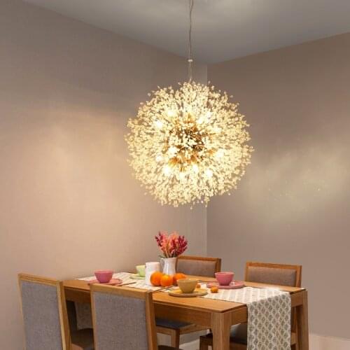 Dandelion Chandelier Crystal Beads Lamp Pendant for Restaurant Cafe livingroom stair chandelier Decoration lamp