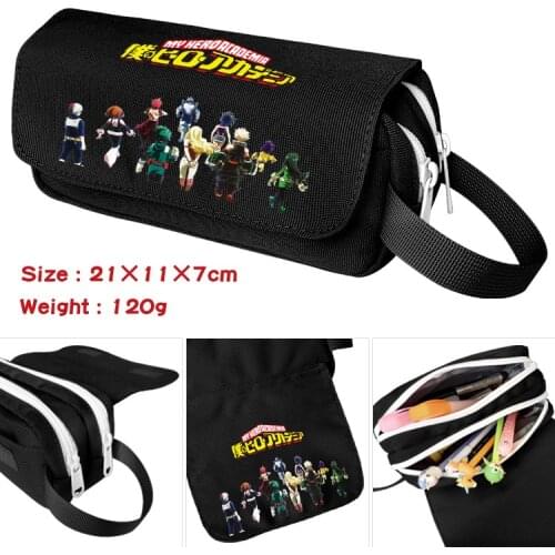 Anime My Boku No Hero Academia Deku Izuku Shoto Cartoon Pen Bags Double Zipper School Pencil Case Cosmetic Makeup Storage Box