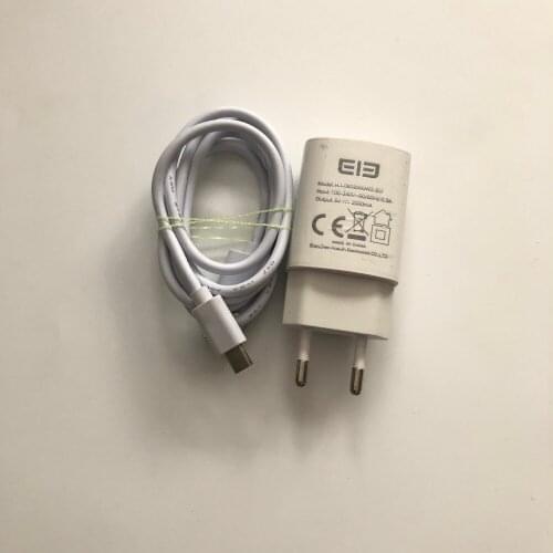Used Travel Charger + USB Cable USB Line For Elephone A4 MT6739 Quad Core 5.85 '' 19:9 HD 1512x720 Smartphone