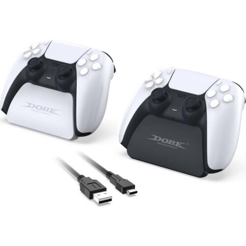 2 in 1 Charging Kit ABS Display Showing Stand Dock Gamepad Show Shelf Bracket Holder with USB Cable for PS5 Wireless Controller