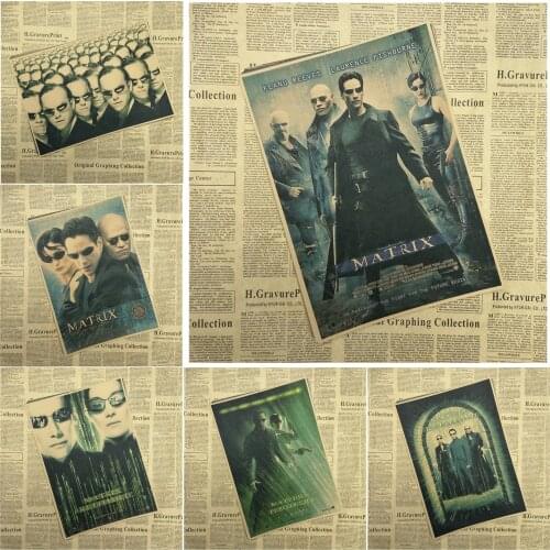The Matrix Classic Movie Kraft Paper Poster Bar Cafe Living Room Dining room Wall Decorative Paintings