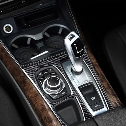 Carbon Fiber Water Cup Holder Frame Cover Trim for BMW E70 X5 E71 X6 2009-2013 Stylish Car Accessories Car Stickers Brand New