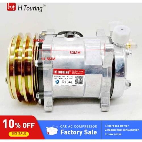 Sanden 508 SD508 compressor sanden 5h14 AC Compressor Tractor Excavator Heavy Duty Truck 12V / 24V 2 Groove V Blet Pulley