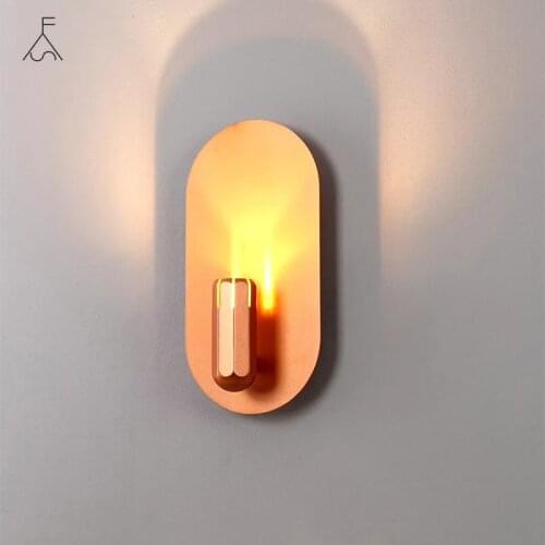 Nordic Creative Simple Living Room Corridor Study Bedroom Bedside Rose Gold Wall Lamp