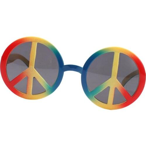 Fun Rainbow World Peace Sign Sunglasses Glasses Birthday Party Costume Favor