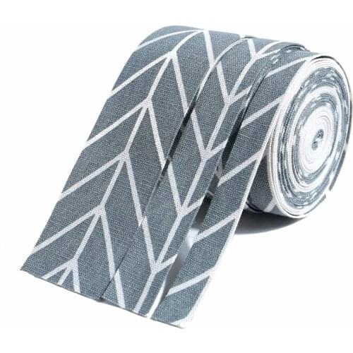 ZERZEEMOOY NEW 7/8Inch 1inch 2inch 7Yard/rolls Gray Line Style Fabric Folding Ribbon Cotton Linen Ribbon Dog Collars Lace