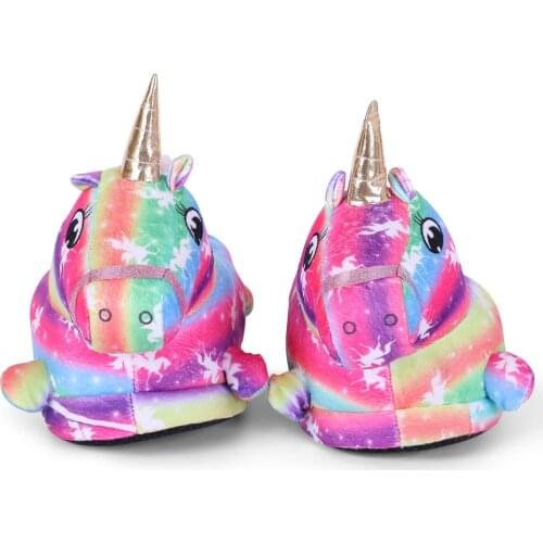 Woman Men Fashion Winter Warm Unicorn Slippers Unisex Adult Kigurumi Pajamas Cosplay Matching Slipper Girls Unicorn Shoes