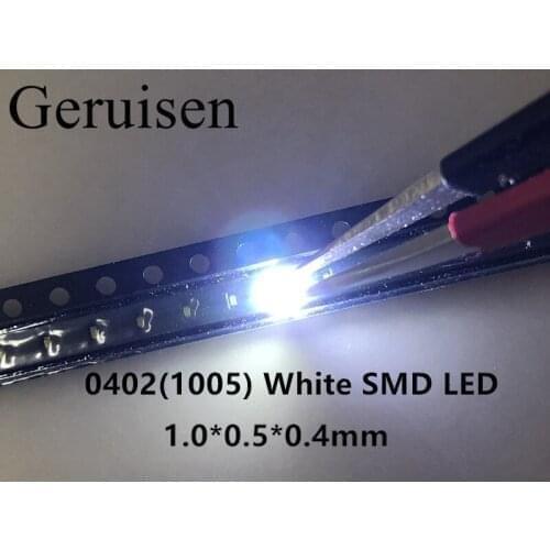 0402 LED light-emitting diode smd 0402 white 0402 SMD LED 1.0*0.5*0.4MM 1005 super bright 6000-8000K 6000PCS