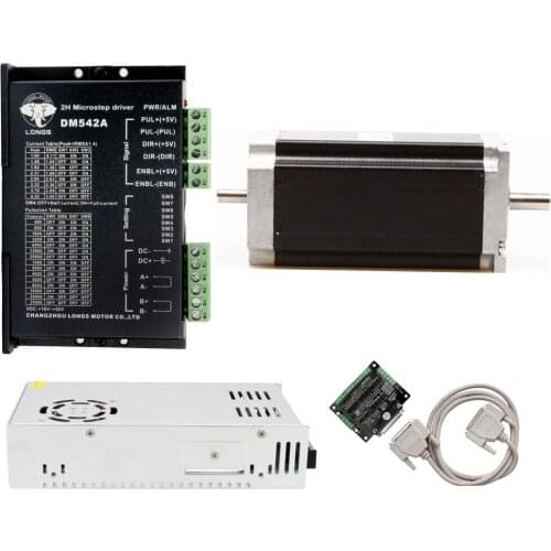 1axis Stepper Motor Nema 23 425oz.in 23HS9430B 57BYGH 3A dual shaft stepper driver DM542A Controller Board CNC Router Engraving