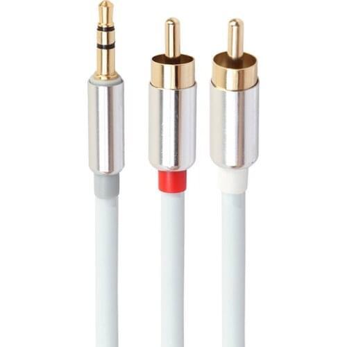 1 PCS Portable Audio Cable 3.5 Mm Jack 2 RCA AUX Stereo Male-to-male Adapter Cable Converter Microphone Speaker Extension Cable