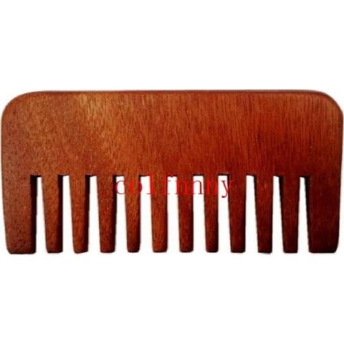 100pcs/lotEngraved Your Logo Wide Teeth Wooden Combs Straight Pocket Wooden Beard Combs Custom Natural Red Amoora Wooden Comb