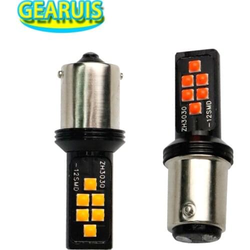 2pcs 1156 BA15S BAU15S 1157 bay15d T20 7440 7443 3030 0.4A 5W LED Car DRL Brake Lights Reverse Lamp Turn signal lights Red Amber