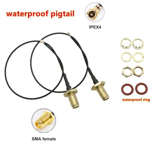 2pcs MHF4 to SMA female waterproof pigtail SMA female to IPEX4 for m.2 module EM12-G/EM05-E//RM500Q-GL/SIM8200EA-M2/RM500Q-AE
