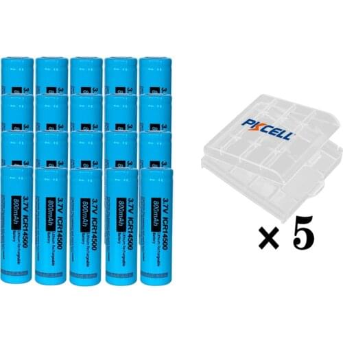 20Pcs PKCELL 100% Original Li-ion ICR14500 3.7 v 800mah Lithium Rechargeable Battery For Flashlight