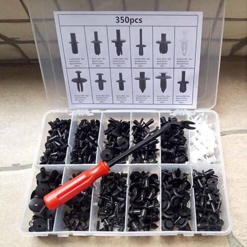 45% Hot Sales!! 350Pcs Plastic Car Bumper Rivet Door Panel Fastener Trim Clip with Screwdriver
