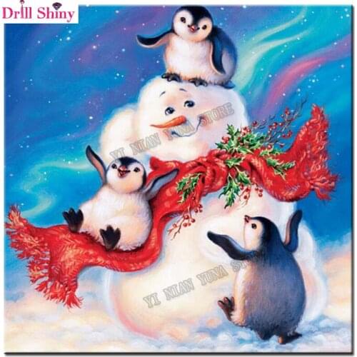 5D DIY Diamond Painting Christmas penguin snowman full Diamond Embroidery cross stitch kits Mosaic pattern sticker home decor
