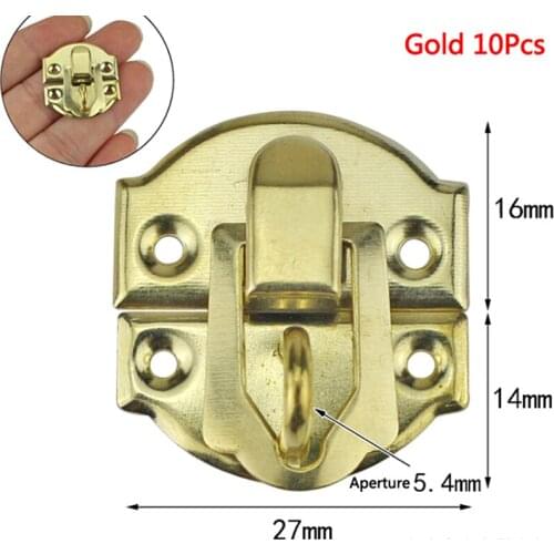 Antique Hasps Lock Catch Latches For Jewelry Chest Box Suitcase Buckle Clip Clasp Vintage Hardware 27*30mm 10Pcs