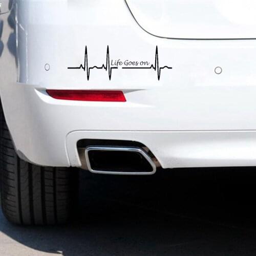 Car Stickers Decor Motorcycle Decals Heart Beat Trackpad Life Decorative Accessories Creative Sunscreen Waterproof PVC,18cm*6cm