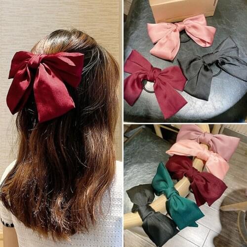 Big Hair Bow Ties Hair Clips Satin Two Layer Butterfly Bow Hairpin Hair Band Girl Hair Accessories for Women Bowknot Hairpins