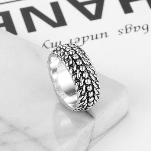 Ancient silver color Retro Mens Ring Finger Punk Buddha Ring Couple Jewelry Wholesale Bijoux Femme Engagement Ring Accessories