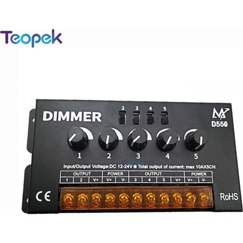 Big power 50A LED Dimmer 12V 24V 1200W Max For Led Single Strip Switch Knob control Electric Shock cover Light regulator