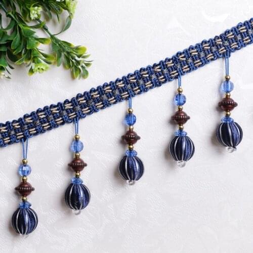 12 yards/lot Curtain Trim Decoration Crystal Beads Tassel Fringe 9cm For Table Cloth Sofa Cover Home Cushion Decoration franjas